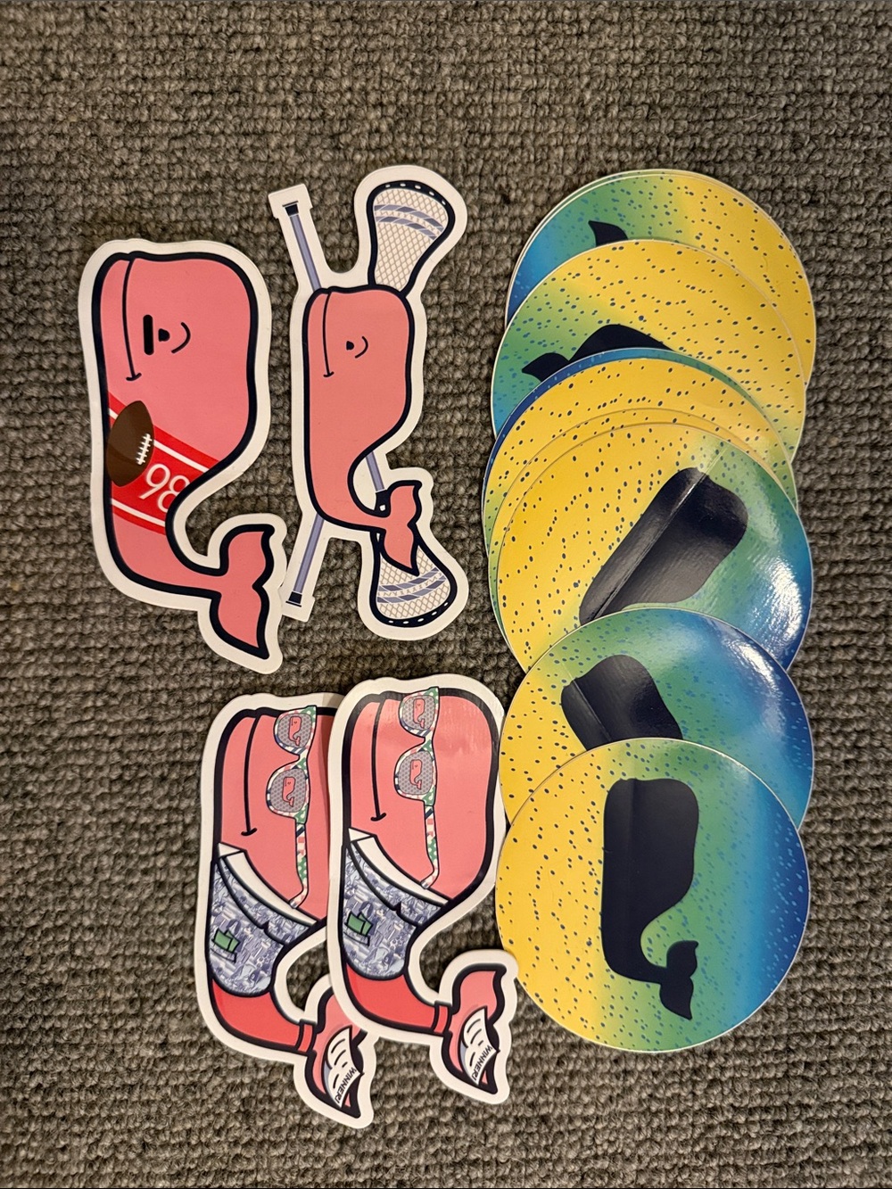 Whale Sticker Pack - Pink & Yellow/Green Set